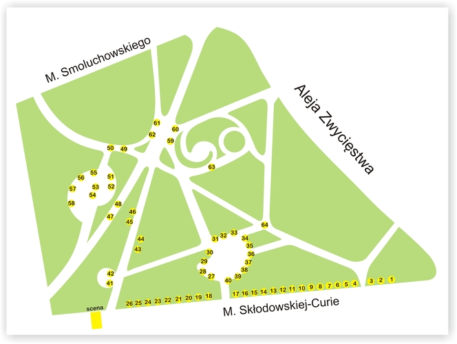 Rozmieszczenie stoisk podczas Pikniku na Zdrowie 2014