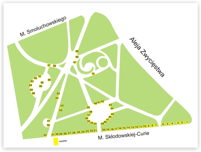 Rozmieszczenie stoisk podczas Pikniku na Zdrowie 2015