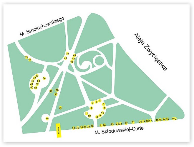 Rozmieszczenie stoisk podczas Pikniku na Zdrowie 2009