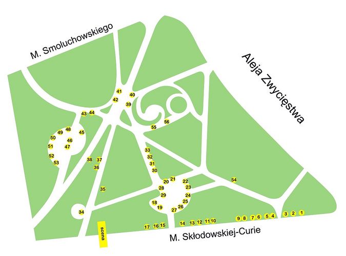 Rozmieszczenie stoisk podczas Pikniku na Zdrowie 2010